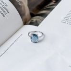 Серебряное кольцо Tiva с топазом Лондон Блю 3.774ct, вес изделия 2,49 гр (2020165) 18 размер