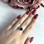 Серебряное кольцо Tiva с топазом Лондон Блю 1.642ct, вес изделия 2,62 гр (2024644) 17 размер