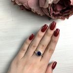 Серебряное кольцо Tiva с сапфиром nano 1.577ct, вес изделия 3,62 гр (2033080) 17 размер