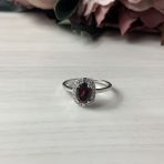 Серебряное кольцо Tiva с натуральным гранатом 1.4ct, вес изделия 2,62 гр (2035121) 18 размер