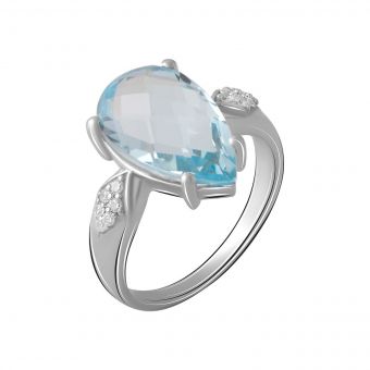 Серебряное кольцо Tiva с натуральным топазом 5.188ct, вес изделия 3,82 гр (2042662) 17 размер