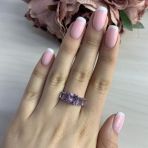 Серебряное кольцо Tiva с натуральным аметистом 3.458ct, вес изделия 2,96 гр (2043072) 17.5 размер