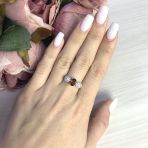 Серебряное кольцо Tiva с натуральным гранатом 1.565ct, вес изделия 2,86 гр (2061335) 17.5 размер