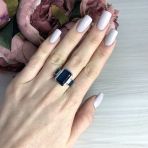 Серебряное кольцо Tiva с топазом Лондон Блю 6.778ct, вес изделия 5,81 гр (2072461) 18 размер