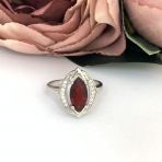 Серебряное кольцо Tiva с натуральным гранатом 1.403ct, вес изделия 3,8 гр (2095538) 17.5 размер