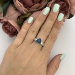 Серебряное кольцо Tiva с топазом Лондон Блю 1.747ct, вес изделия 3,35 гр (2095668) 17.5 размер