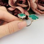 Серебряное кольцо Tiva с малахитом, вес изделия 4,71 гр (2099055) adjustable размер