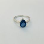 Серебряное кольцо Tiva с искуственным танзанитом nano 1.795ct, вес изделия 2,28 гр (2100706) 18 размер