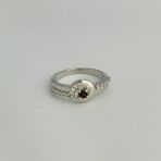 Серебряное кольцо Tiva с натуральным гранатом 0.142ct, вес изделия 3,16 гр (2104100) 17.5 размер