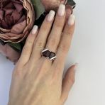 Серебряное кольцо Tiva с натуральным гранатом 7.903ct, вес изделия 5,08 гр (2110132) 18 размер