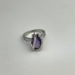 Серебряное кольцо Tiva с натуральным аметистом 4.187ct, вес изделия 4,01 гр (2111191) 18 размер