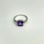 Серебряное кольцо Tiva с натуральным аметистом 3.015ct, вес изделия 2,42 гр (2111283) 18 размер