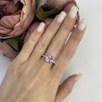 Серебряное кольцо Tiva с натуральным аметистом 3.015ct, вес изделия 2,42 гр (2111283) 18 размер