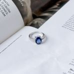 Серебряное кольцо Tiva с искуственным танзанитом nano 2.652ct, вес изделия 3,06 гр (2111696) 18.5 размер