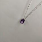 Серебряное колье Tiva с натуральным аметистом 4.79ct, вес изделия 6,05 гр (2118459) 500 размер