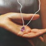 Серебряное колье Tiva с натуральным аметистом 4.79ct, вес изделия 6,05 гр (2118459) 500 размер