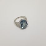 Серебряное кольцо Tiva с натуральным флюоритом 10.18ct, топазом белым, вес изделия 5,97 гр (2121626) 19 размер