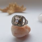 Серебряное кольцо Tiva с натуральным цитрином nano 3.577ct, топазом белым, вес изделия 4,41 гр (2122913) 19 размер