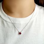 Серебряное колье Tiva с натуральным рубином 0.71ct, вес изделия 2,26 гр (2126645) 450480 размер