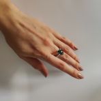 Серебряное кольцо Tiva с топазом Лондон Блю 4.408ct, вес изделия 3,69 гр (2127369) 18 размер