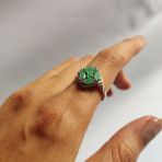 Серебряное кольцо Tiva с натуральным изумрудом 1.108ct, вес изделия 3,39 гр (2127581) 17 размер