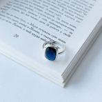 Серебряное кольцо Tiva с сапфиром nano 5.46ct, вес изделия 3,98 гр (2140276) 18 размер