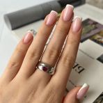 Серебряное кольцо Tiva с натуральным рубином 0.4ct, вес изделия 5,04 гр (2140450) 17 размер