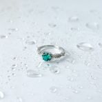 Серебряное кольцо Tiva с аквамарином nano 1.172ct, вес изделия 2,33 гр (2140580) 17.5 размер