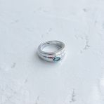 Серебряное кольцо Tiva с топазом Лондон Блю 0.4ct, вес изделия 5,68 гр (2140818) 18.5 размер