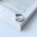 Серебряное кольцо Tiva с топазом Лондон Блю 0.4ct, вес изделия 5,68 гр (2140818) 18.5 размер