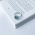 Серебряное кольцо Tiva с аквамарином nano 1.647ct, фианитами, вес изделия 2,56 гр (2141532) 17 размер