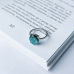 Серебряное кольцо Tiva с аквамарином nano 4.005ct, вес изделия 2,61 гр (2143208) 17 размер