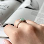 Серебряное кольцо Tiva с натуральным изумрудом 1.45ct, вес изделия 2,78 гр (2150947) 18 размер