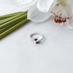 Серебряное кольцо Tiva с натуральным гранатом 0.43ct, вес изделия 2,15 гр (2152019) 17.5 размер