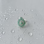 Серебряное кольцо Tiva с натуральным изумрудом 3.058ct, фианитами, вес изделия 4,01 гр (2152880) 18 размер