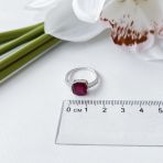 Серебряное кольцо Tiva с натуральным рубином 4.407ct, вес изделия 2,47 гр (2152934) 18 размер