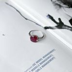 Серебряное кольцо Tiva с натуральным рубином 4.407ct, вес изделия 2,47 гр (2152934) 18 размер