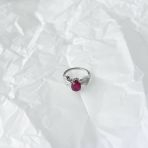 Серебряное кольцо Tiva с натуральным рубином 2.863ct, вес изделия 3,55 гр (2153078) 17 размер