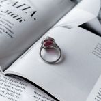 Серебряное кольцо Tiva с натуральным рубином 7.546ct, вес изделия 4,64 гр (2153092) 18 размер