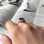 Серебряное кольцо Tiva с натуральным рубином 7.546ct, вес изделия 4,64 гр (2153092) 18 размер