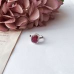 Серебряное кольцо Tiva с натуральным рубином 7.546ct, вес изделия 4,64 гр (2153092) 18 размер