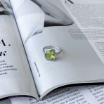 Серебряное кольцо Tiva с хризолітом 6.11ct, вес изделия 4,14 гр (2157557) 17 размер