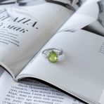 Серебряное кольцо Tiva с хризолітом 4.233ct, вес изделия 2,86 гр (2157571) 17.5 размер