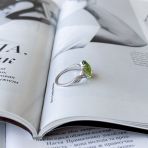 Серебряное кольцо Tiva с хризолітом 4.233ct, вес изделия 2,86 гр (2157571) 17.5 размер