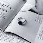 Серебряное кольцо Tiva с натуральным сапфиром 4.453ct, вес изделия 3,82 гр (2157625) 17 размер