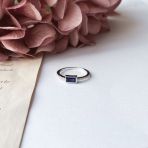 Серебряное кольцо Tiva с натуральным сапфиром 0.821ct, вес изделия 1,55 гр (2157656) 17 размер