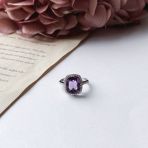 Серебряное кольцо Tiva с натуральным аметистом 4.732ct, вес изделия 4,23 гр (2157724) 18.5 размер