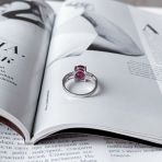 Серебряное кольцо Tiva с натуральным рубином 4.015ct, вес изделия 3,21 гр (2157977) 18 размер