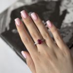 Серебряное кольцо Tiva с натуральным рубином 4.015ct, вес изделия 3,21 гр (2157977) 18 размер