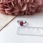 Серебряное кольцо Tiva с натуральным рубином 4.015ct, вес изделия 3,21 гр (2157977) 18 размер